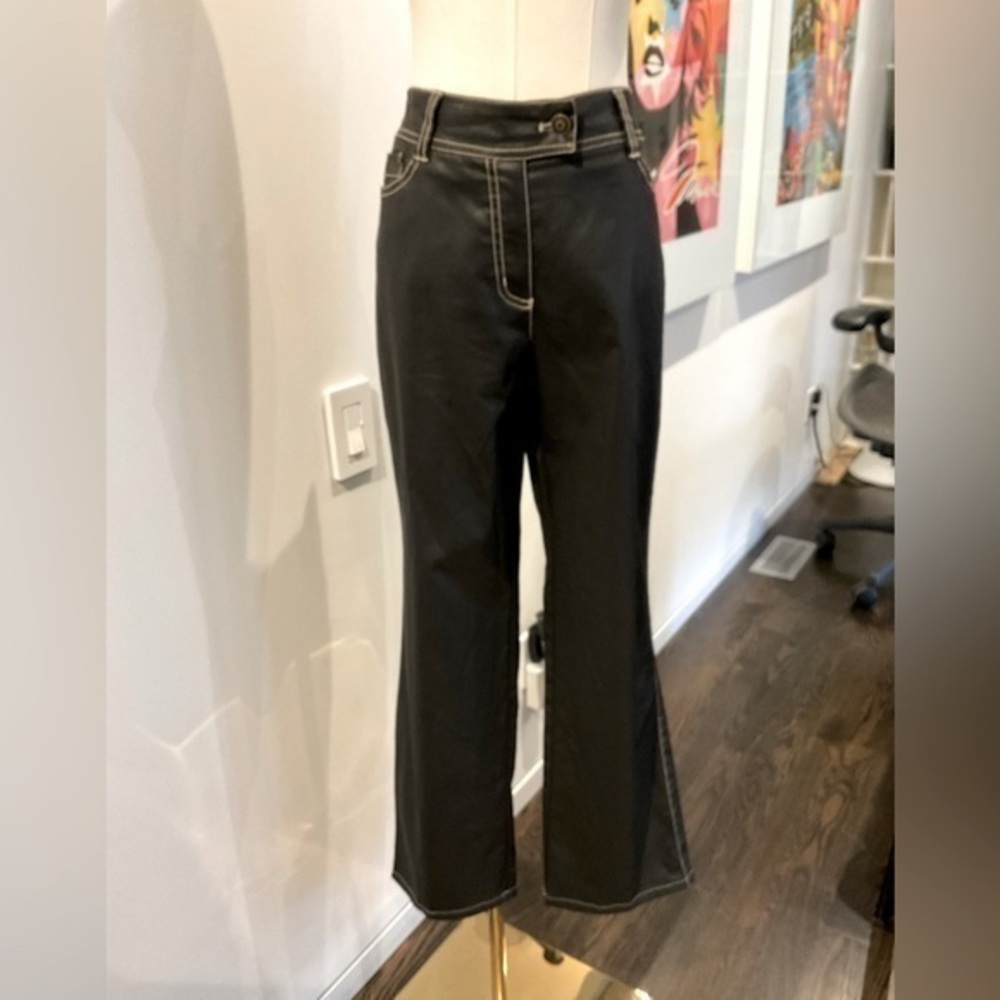 Steilmann women’s faux leather pants flare bottom, amazing quality size 12
